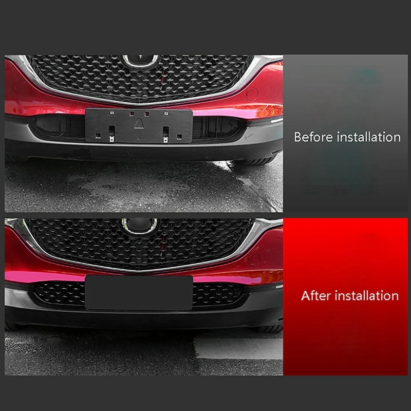 2X Car Front Bottom Middle Net Decoration Bumper Lower Grilles Protective Stand Cover For Mazda CX 30 CX-30 2020 2021