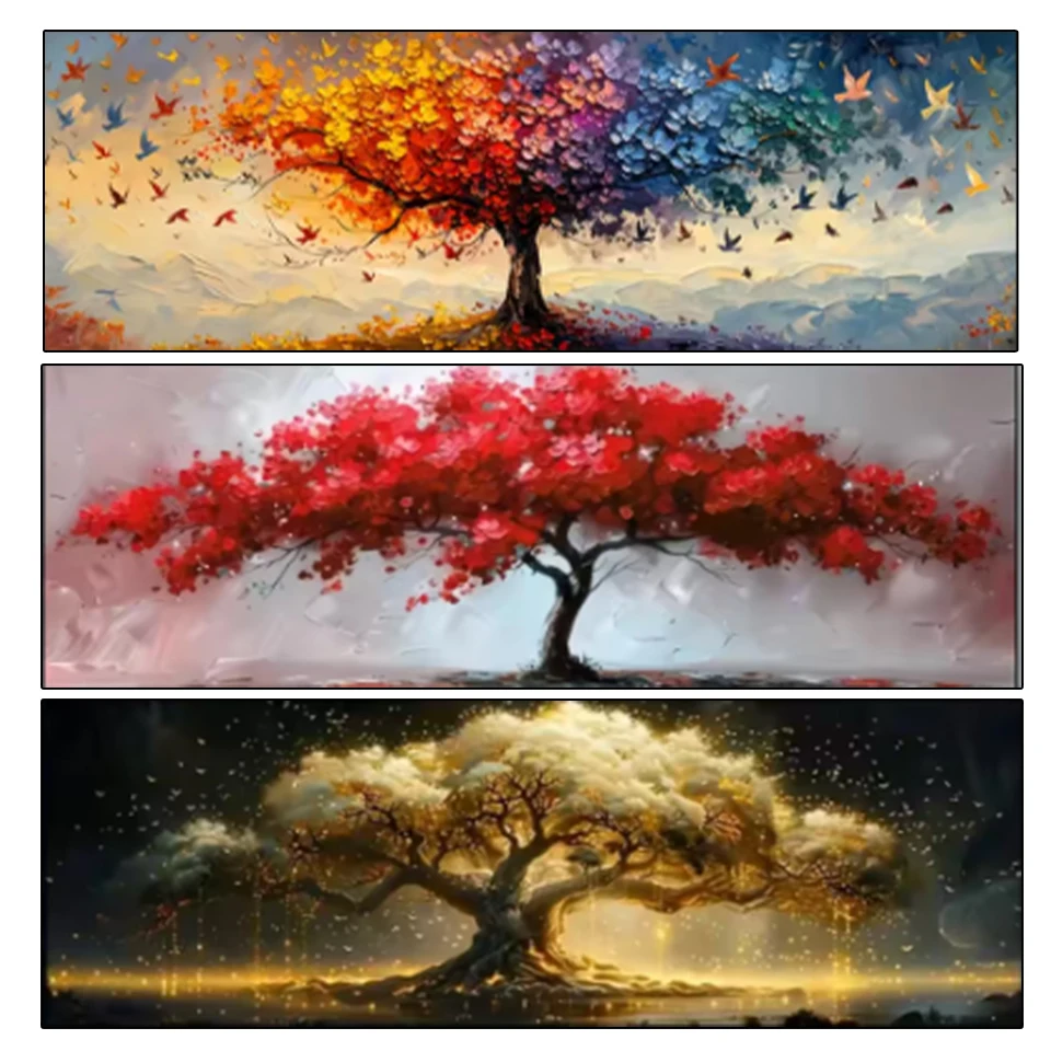 

Vibrant "Tree of Life" Abstract 5DDIY Diamond Painting Large Horizontal Mosaic Embroidery Art Mural Home Decoration Art