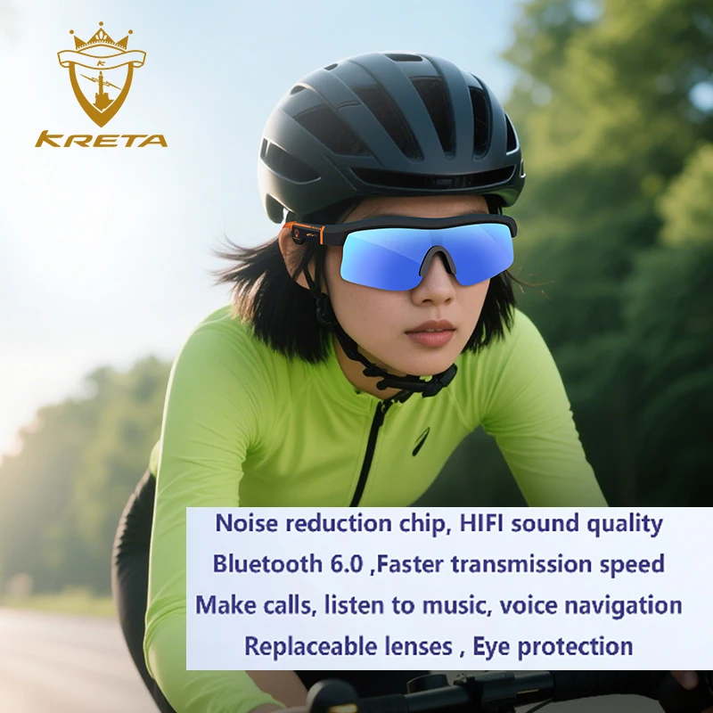 

AI Cycling Sports Audio Glasses 2026 New Version Bluetooth Call AntiUV Smart Glasses Riding Navigation Intercom Sports Equipment