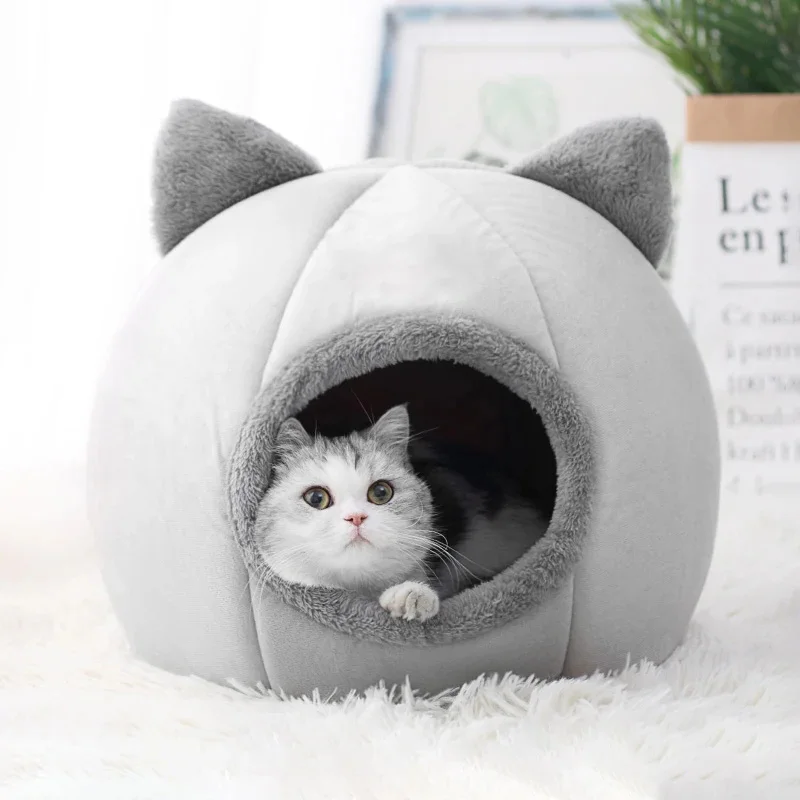 Pet Tent Cave Bed para gatos Cães pequenos Auto-aquecimento Cat Tent Bed Cat Hut Confortável Pet Sleeping Bed