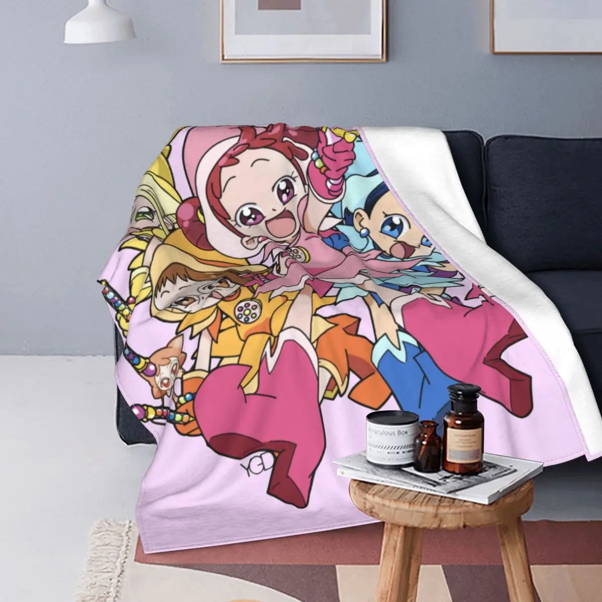 Ojamajo Doremi Magical Angel Cute Kawaii Anime Girls Blanket Flannel Autumn Thin Throw Blankets for Home Office Plush Thin Quilt