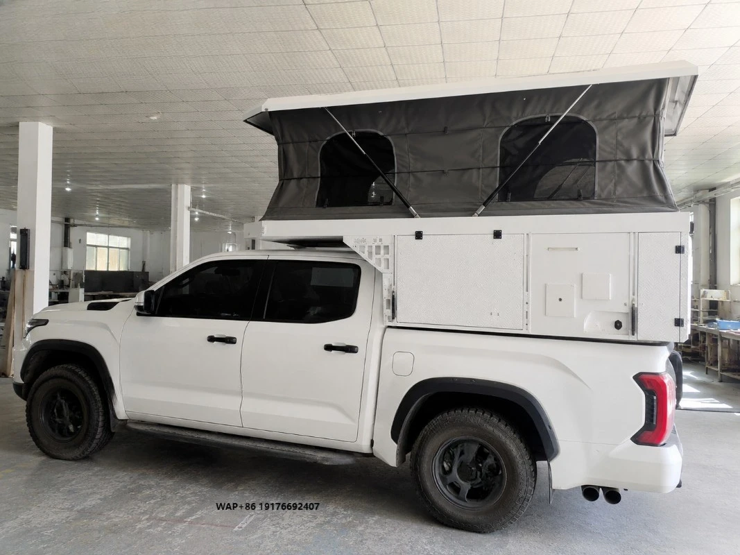 3-4 Person Outdoor Roof Top Tent for Pickup Truck Side Sun Awning Cargo Roof Bed Rack Weatherproof Truck Canopy Tent