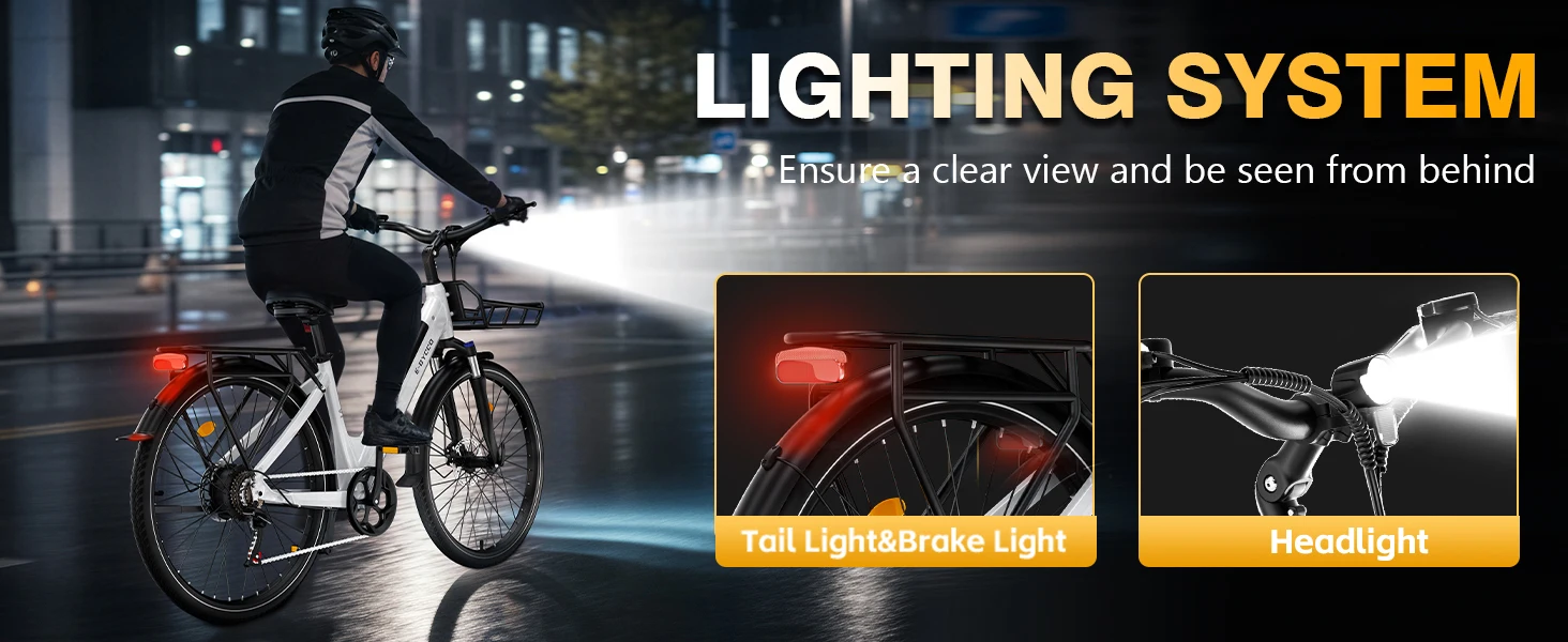 E-Bycco V1 Elektrofahrrad 250W/500W Motor 36V15.6AH Abnehmbarer Akku Erwachsenen-Pendlerfahrrad 28 Zoll Reifen Höchstgeschwindigkeit 45KM/H E-Bike mit Korb – Detail 8