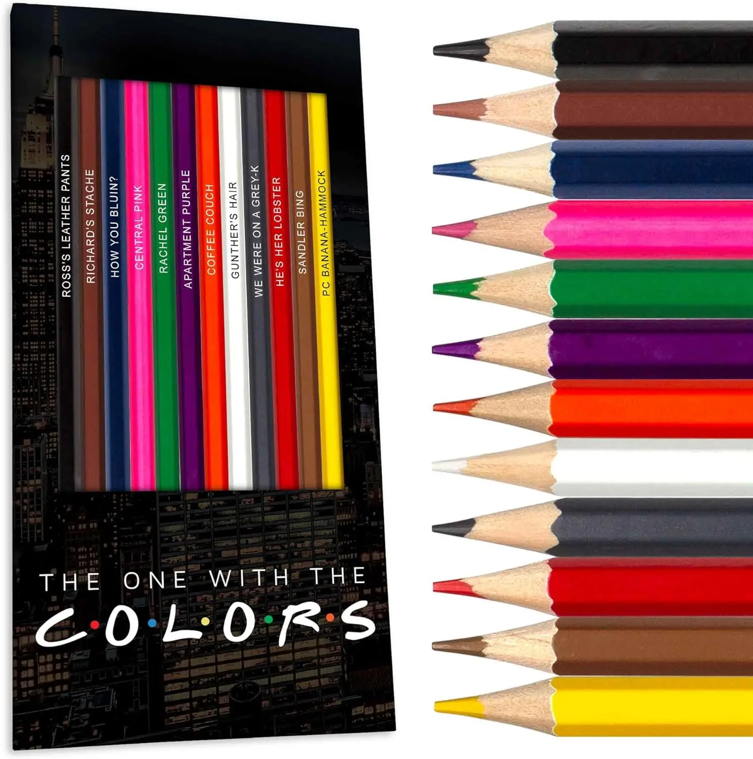 

12 Soft Core Colored Pencils Set with Fun References - Ideal Gift for Fans and Stationery Lovers