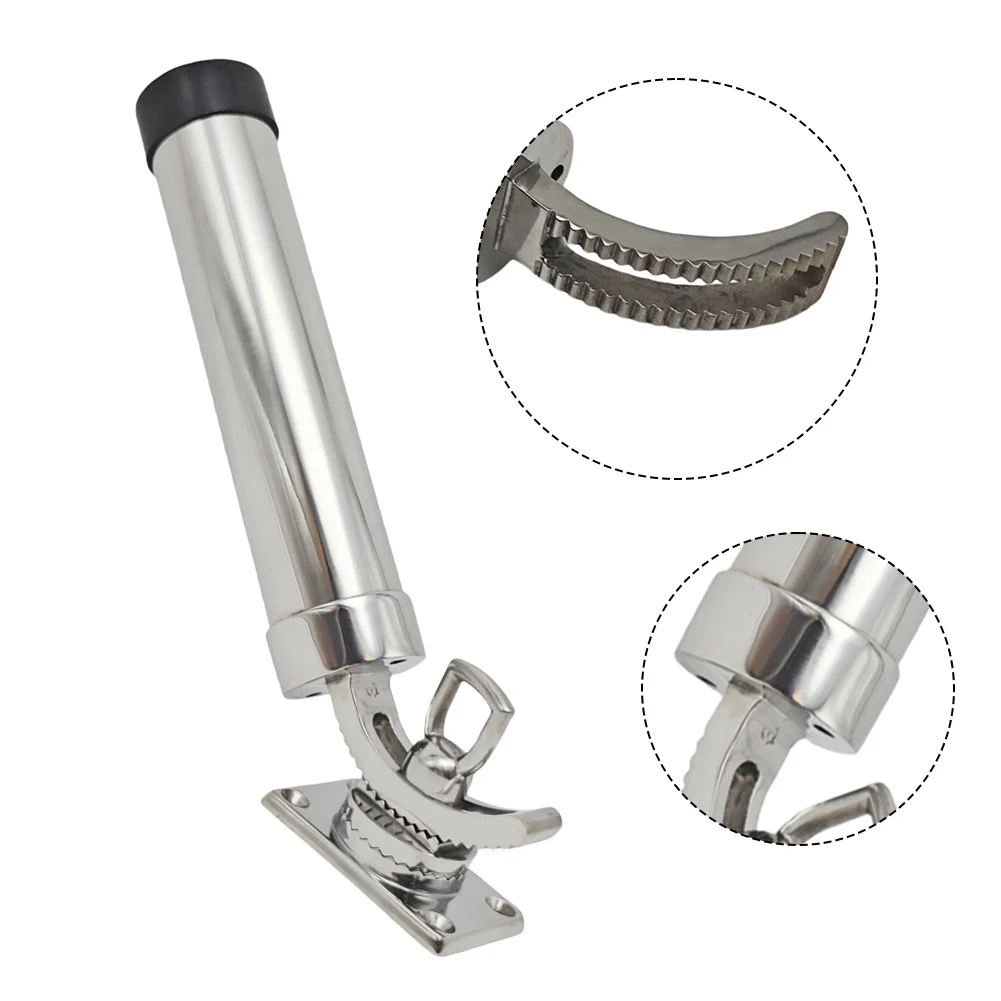 304 Stainless Steel Fishing Rod Holder 360 Degree Swivel Adjustable Rack For Marine Yacht Boat Deck Hardware Accessories
