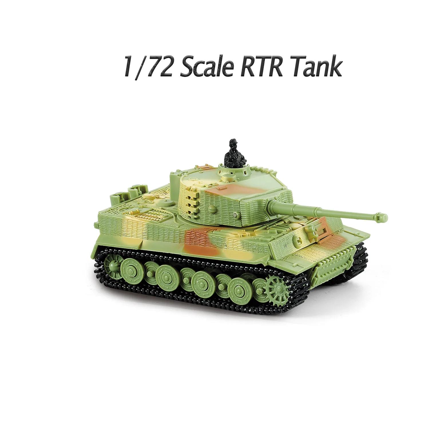 1/72 RC RTR Tiger Tank WW2 Battle Tank BB Shoot Sound Turret Rotates 2.4G Remote Control Assembled Tank Toy Model Gift for kids