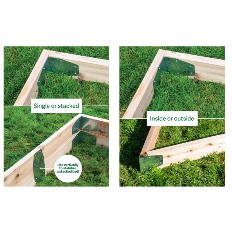 

DIY Garden Bed Corners Bend To Any Angle Use With Any Lumber Durable Steel Silver Set Of 4-B91B