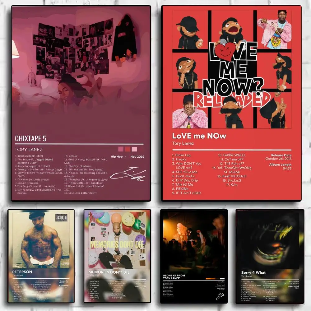 Famous Rapper T-Tory Lanez Poster Modern Minimalist Wall Art Prints for Bedroom Living Room Aesthetic Contemporary Decor Gift
