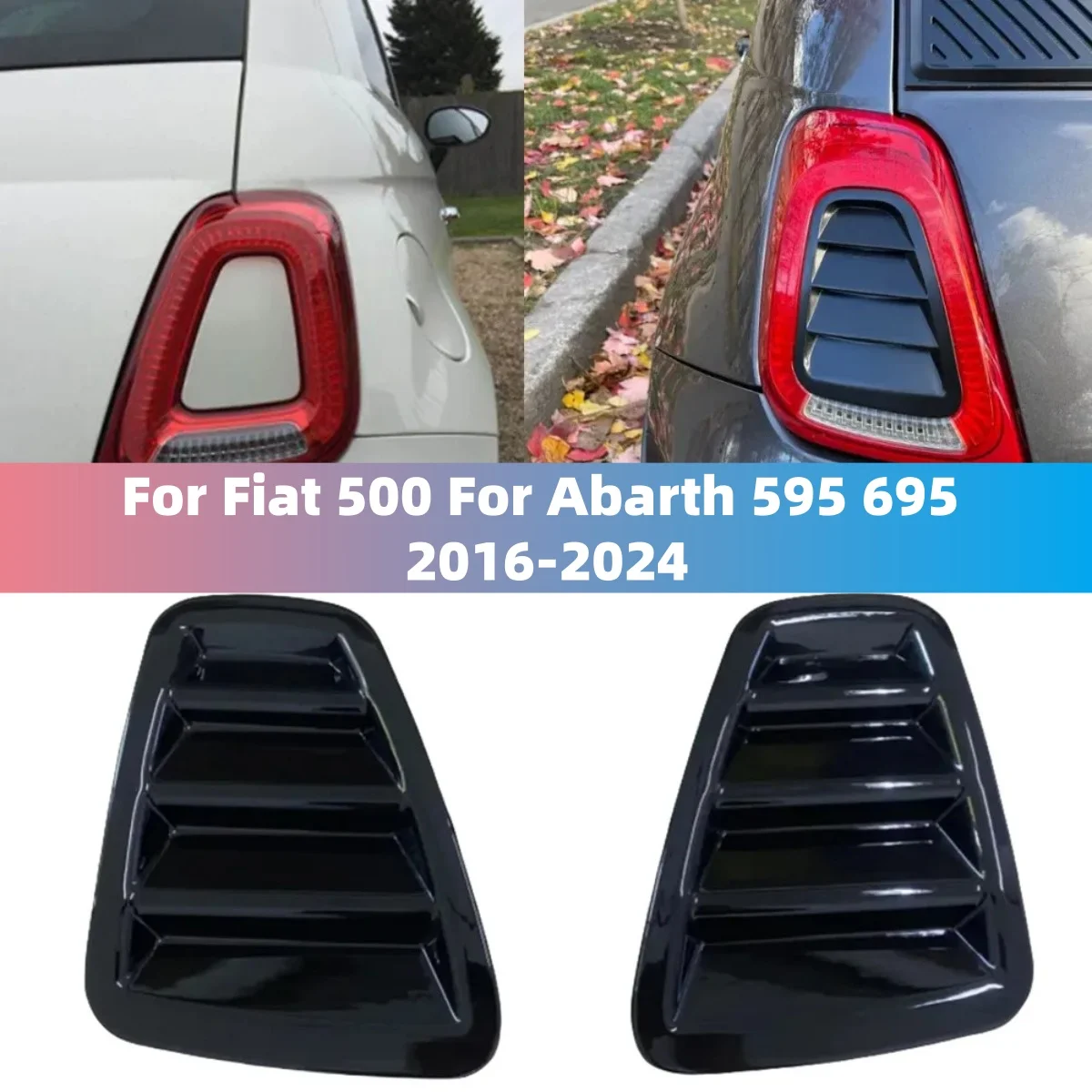 Für Fiat 500 Für Abarth 595 695 2016-2024 Auto-Rücklicht-Abdeckung Dekorativer Aufkleber Auto-Rücklicht-Aufkleber Zubehör