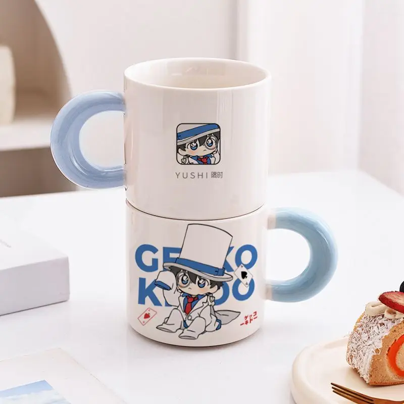 Detektiv Conan Anime Zweidimensionaler Kind der Phantomdieb Zeichentrickfigur Keramiktasse personalisierter Wasserbecher mit großer Kapazität