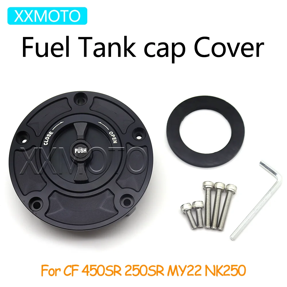Para CFMOTO 450SR 250SR MY22 NK250 CF 450 250 SR MY 22 NK 250 tapa de tanque de motocicleta cubierta sin llave CNC tapa de tanque de combustible