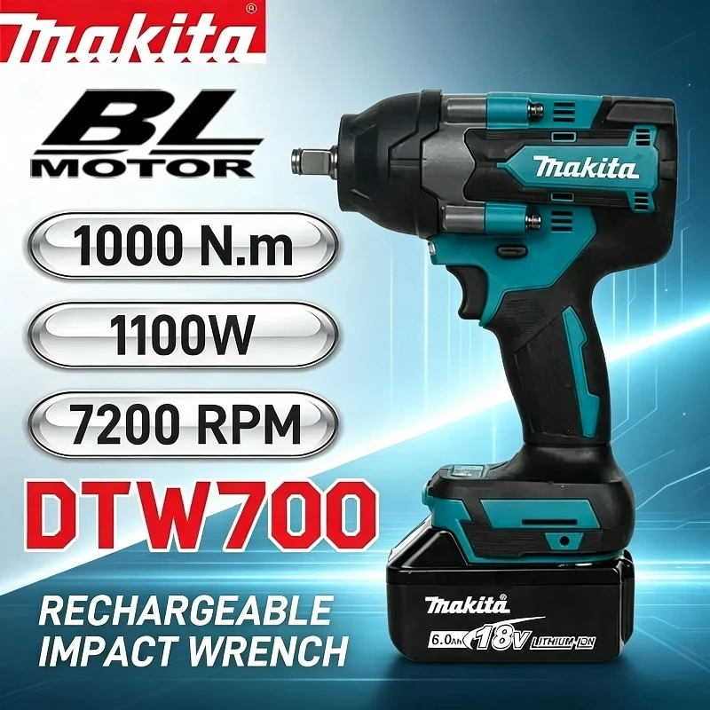 

Makita DTW700 Cordless Drill Screwdriver Free Delivery Large Torque Power Tool Brushless Electric Wrench For 18V Battery