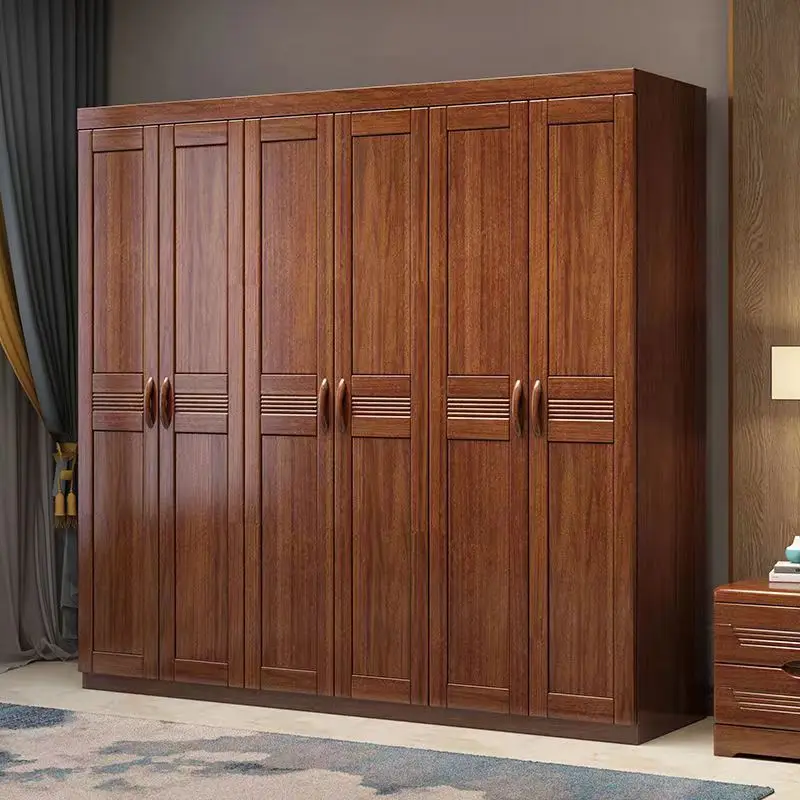 طراز صيني جديد، لون الجوز، منزلي، شقة صغيرة، حديث، بسيط، تخزين، خزانة ملابس، سعة كبيرة #2