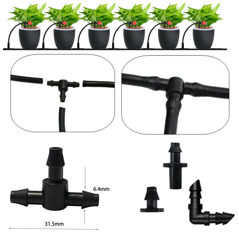 10 متر نظام الري في الحديقة التلقائي مايكرو رذاذ المنقط طقم الري بالتنقيط مع مضخة فتيلة ذاتية 1/4 "نباتات الري