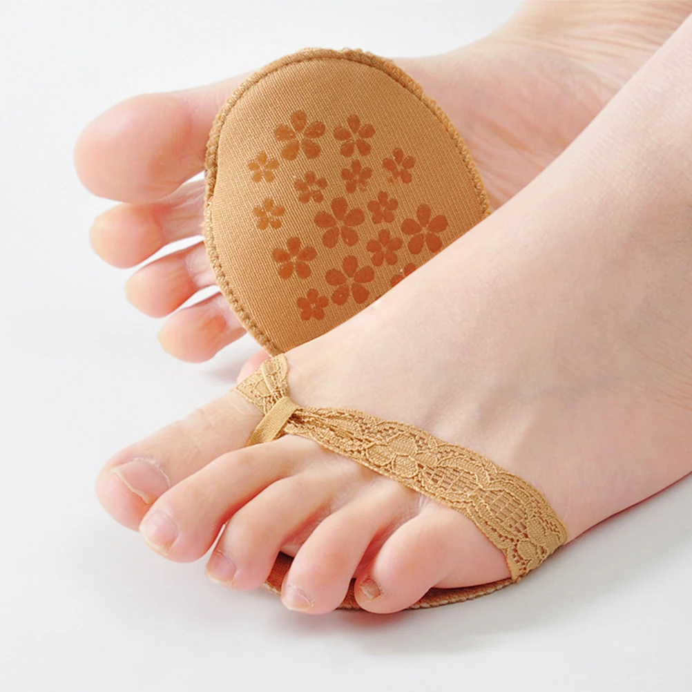 

4 Pairs Sole Pad Forefoot Socks High Heel Inserts Pain Relief Pads Non Slip Elastic Yarn Front Foot Cushions Durable Insoles For