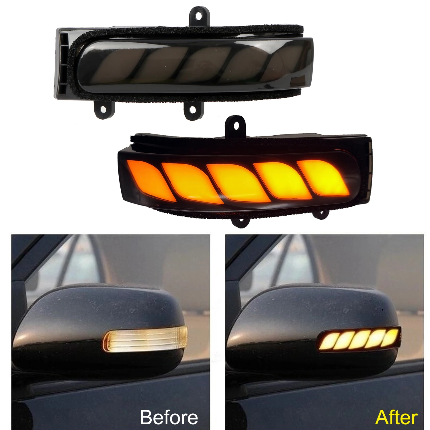 

Fit for Toyota Camry 2006-2011/Corolla 2007-2013 Plastic Dynamic Turn Signal Lamps LED Side Mirror Sequential Lights