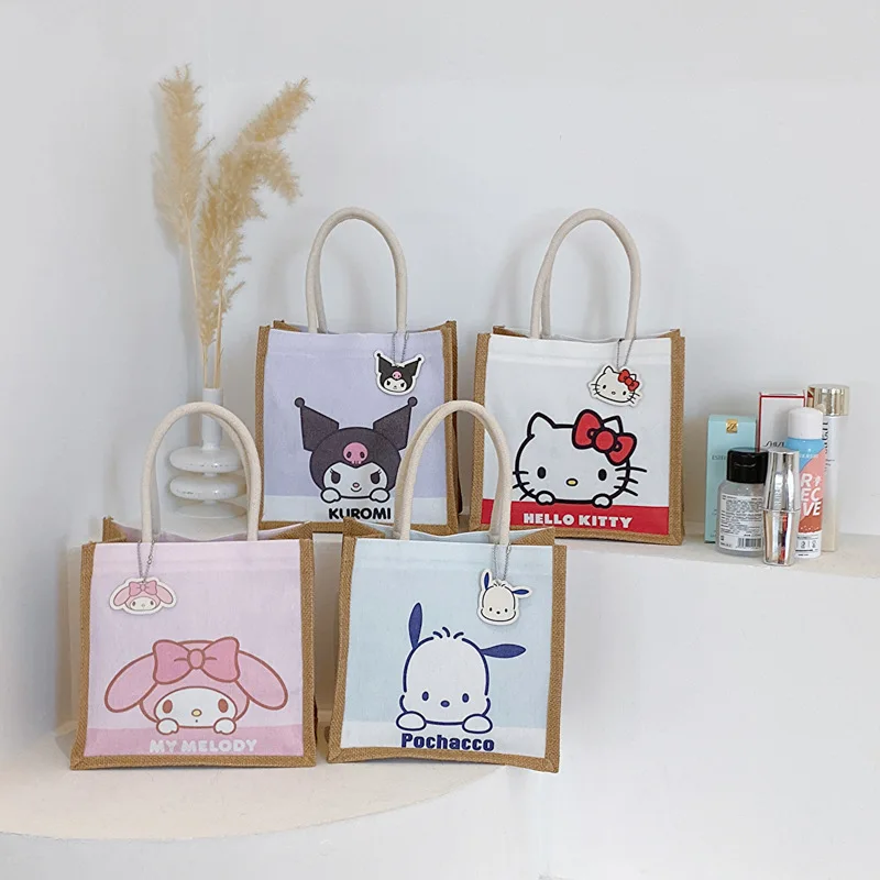 

Sanrio Large Capacity Storage Bag Fashion Women'S Makeup Bag Cute Kuromi Hello Kitty Cinnamoroll Student Stationery Toy Tote Bag