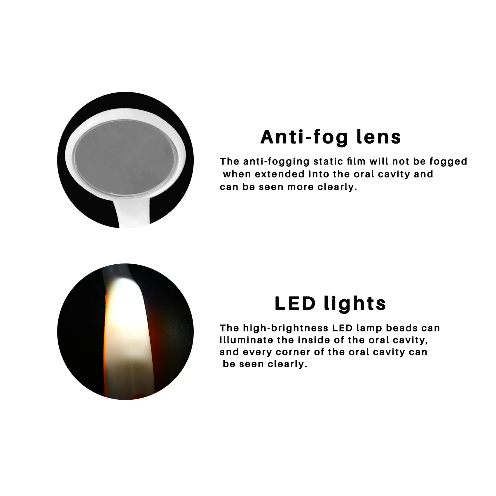L67A Pro 1 Pc Led Light Teeth Oral Dental Mirror Super Bright Mouth Mirror Illuminated Tooth Care Tool Oral Hygiene Machine Oran
