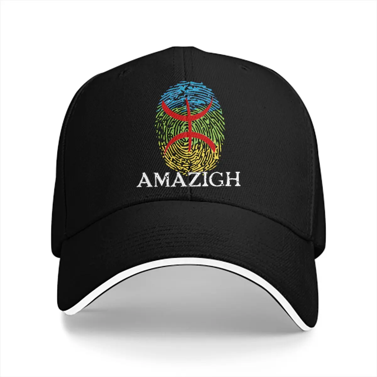 

Washed Men's Baseball Cap Amazigh Fingerprint Classic Trucker Snapback Caps Dad Hat Morocco Golf Hats