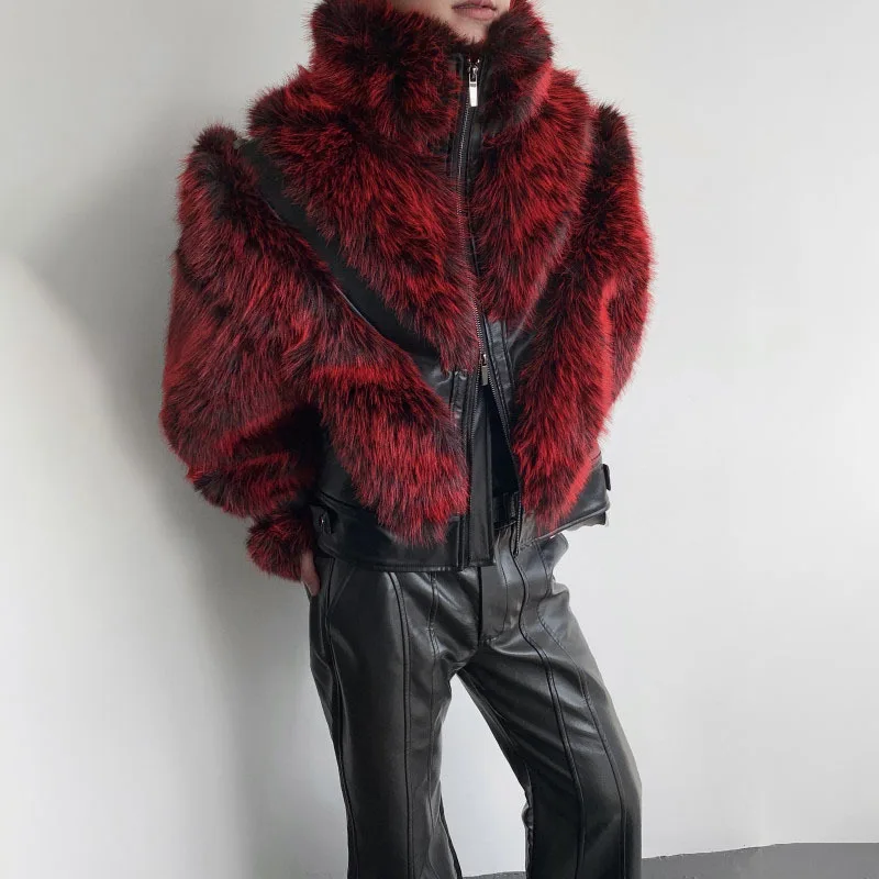 معاطف رجالية عصرية من الجلد بتصميم حافة لدغ من WTHT سترات عصرية ذات ياقة ثابتة ملونة للرجال لخريف 2025 2A2066 #5