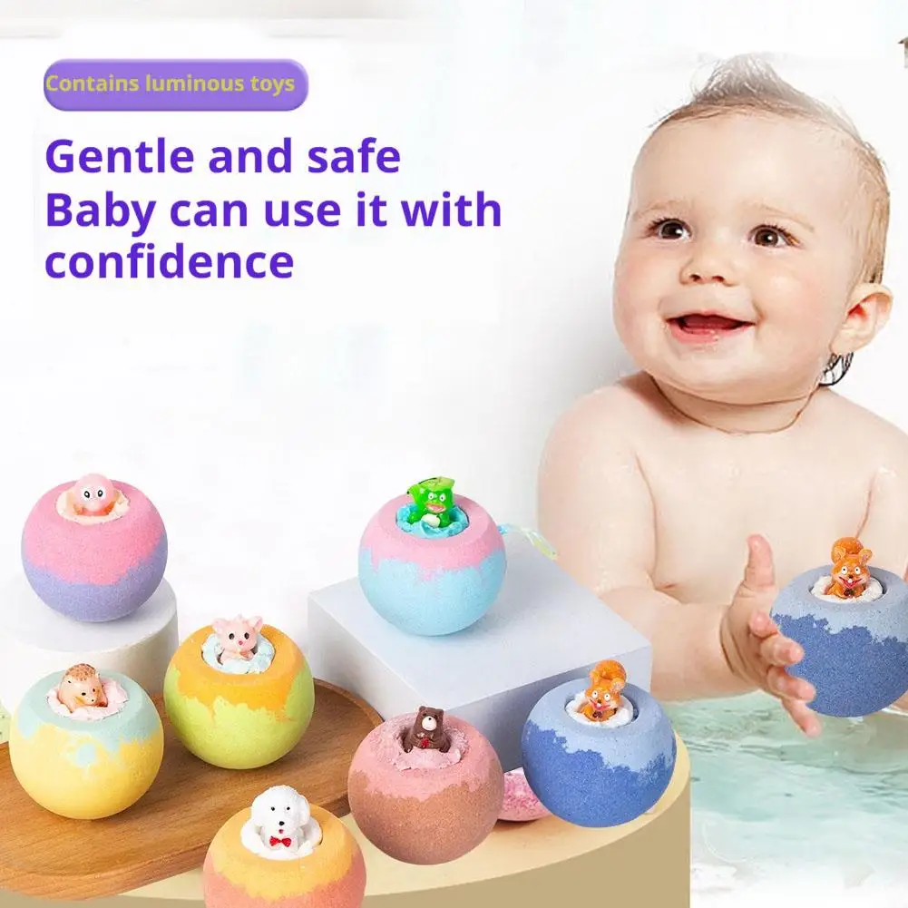 Kids Bath Bomb With Surprise Toy Inside 100g Organic Essential Oil Bubble Fizzy Spa Salt Ball For Boys Girls Bathing Gift