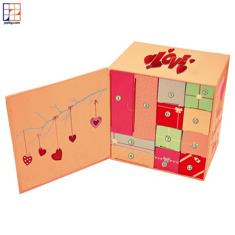 Customized queryCustom 14 Drawers Packaging Box Set Cosmetic Empty Gift Box Countdown Beauty Valentines Advent Calendar Box 14 D