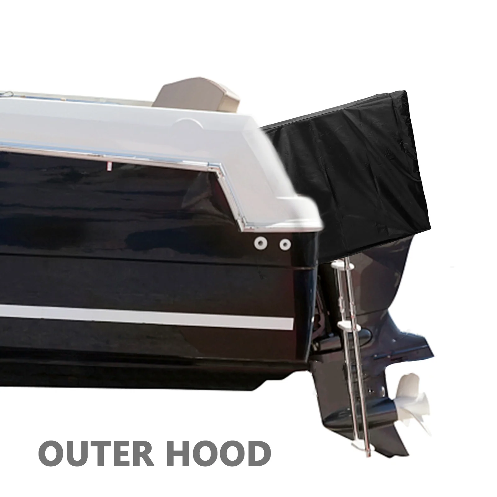 

Oxford Cloth Kayak Motor Hood Sun Blocking Outboard Cover Foldable Kayak Engine Protective Cover Universal for 30-60hp Motor