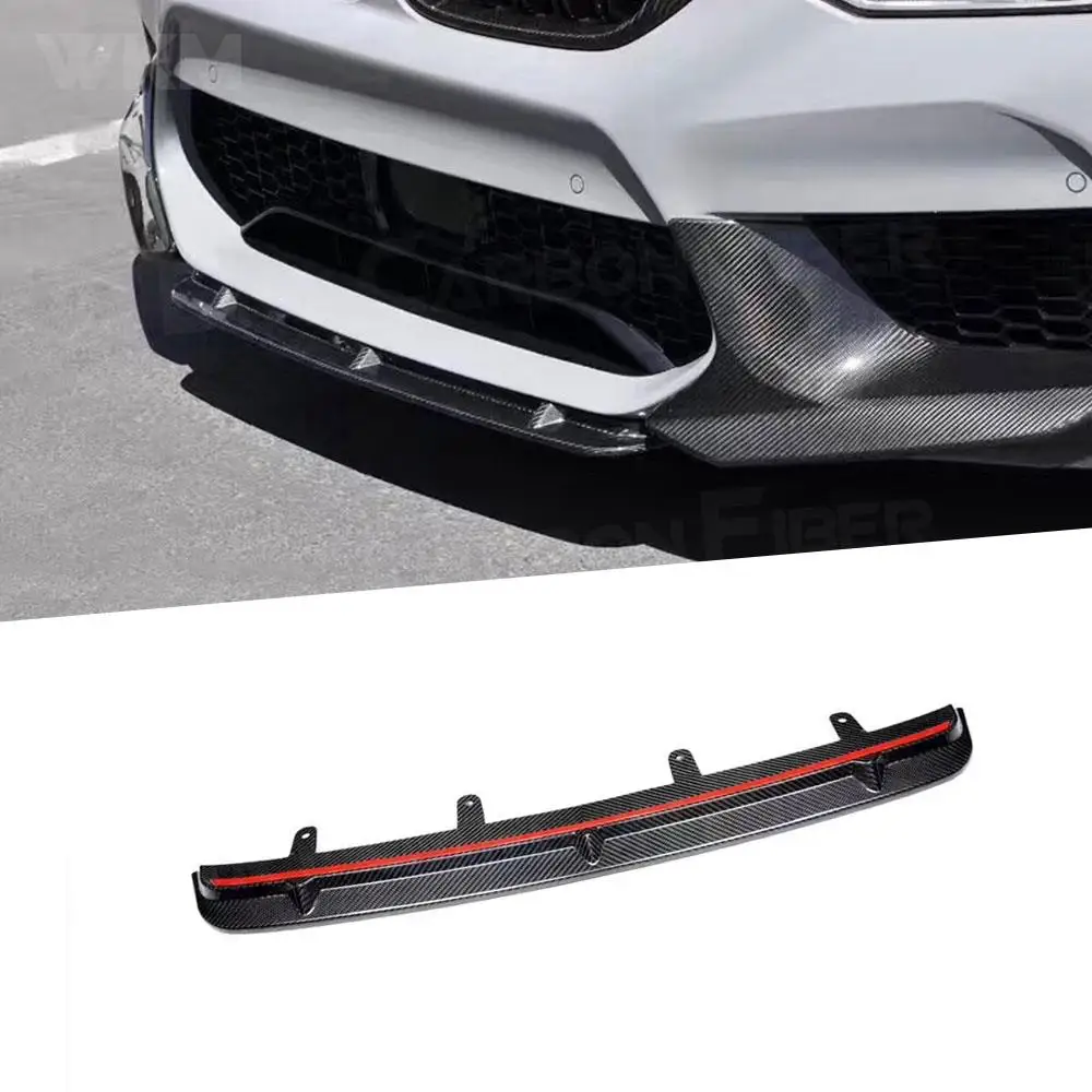 Dry Carbon Fiber Front Bumper Chin Lip For BMW 5 Series F90 M5 2018 2019 AC Style Head Middle Lip Chin Guard Car Styling