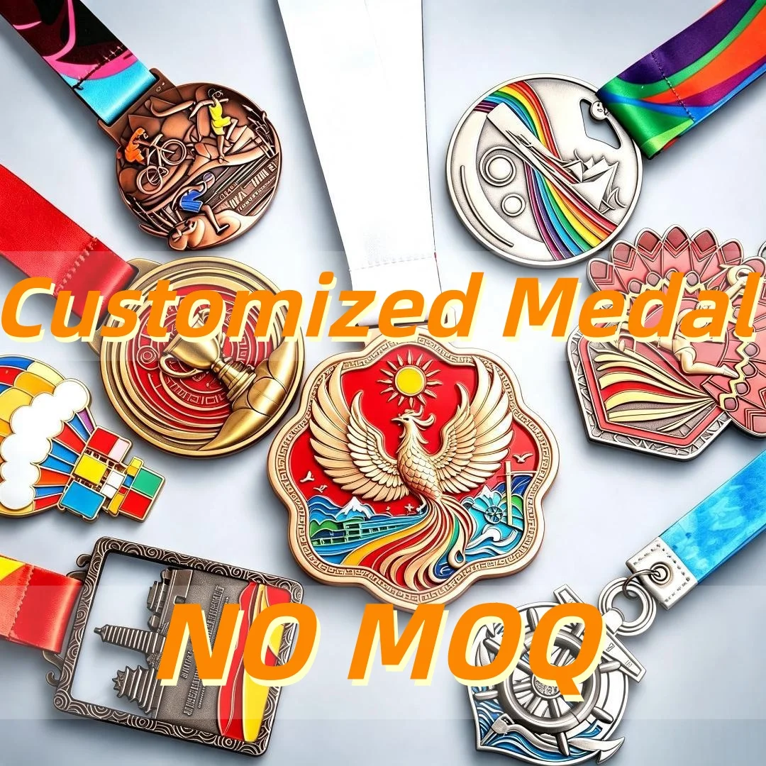 Trending Popular Custom Medallions Custom Sports Medals Enamel Metal Medal Color Ribbon Sports Event Tournament Souvenir Gift