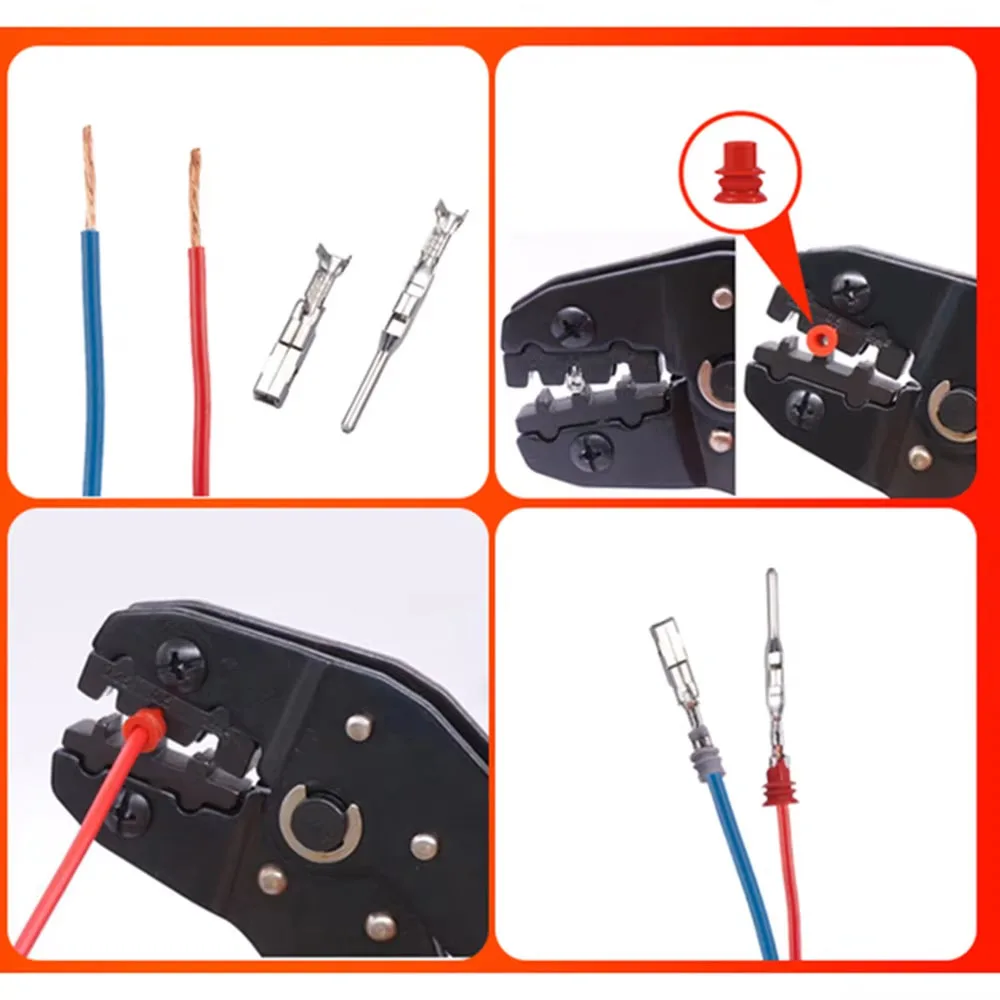 1642-teiliges Steckverbinder-Pins-Set, 1/1,5/1,8/2,2/2,3/2,8/3,5mm Stecker- und Buchsenkabelkontakte, nicht isolierte Kabelanschluss-Pins, Crimpzange für Pins – Detail 7