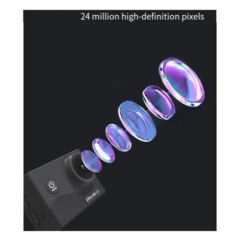 GROCE-Camera 4K 30 إطارات 2.0 شاشة تعمل باللمس EIS مضادة للاهتزاز 24 مليون بكسل كاميرا خارجية مقاومة للماء مسجل كاميرا ركوب الدراجات