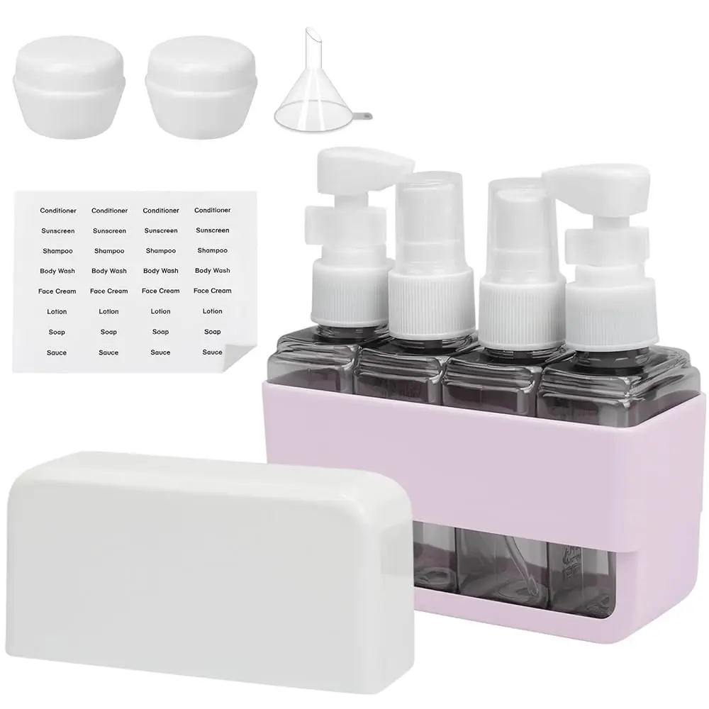 

Дорожные флаконы, одобренные TSA - герметичные пластиковые бутылки без BPA для шампуня, лосьона и кондиционера | Многоразовый T-образный контейнер