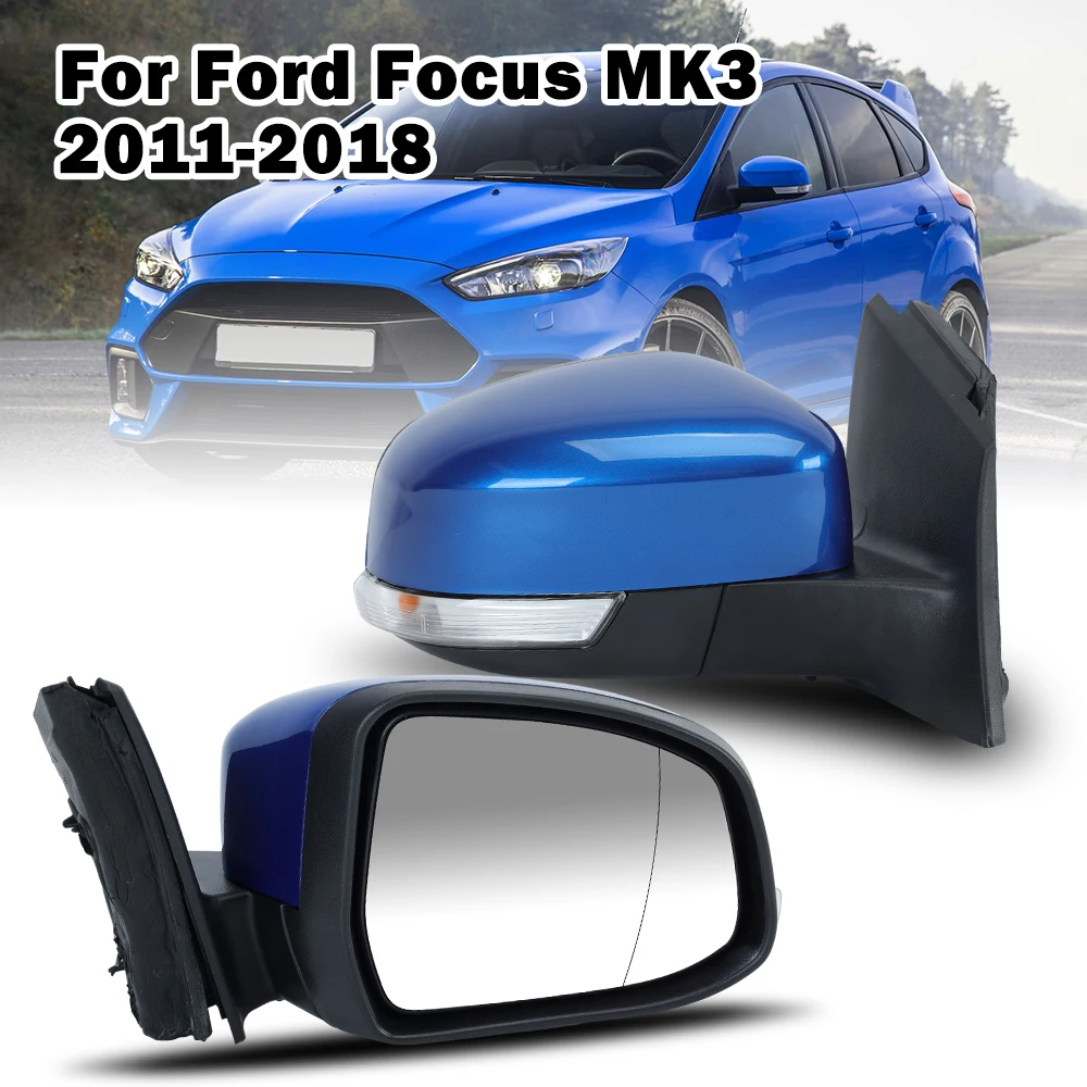 side mirror cover for Ford focus mk3 EU Version 2011 -2018 Rearview Door Wing with heating Electrical with Light Car Assembly