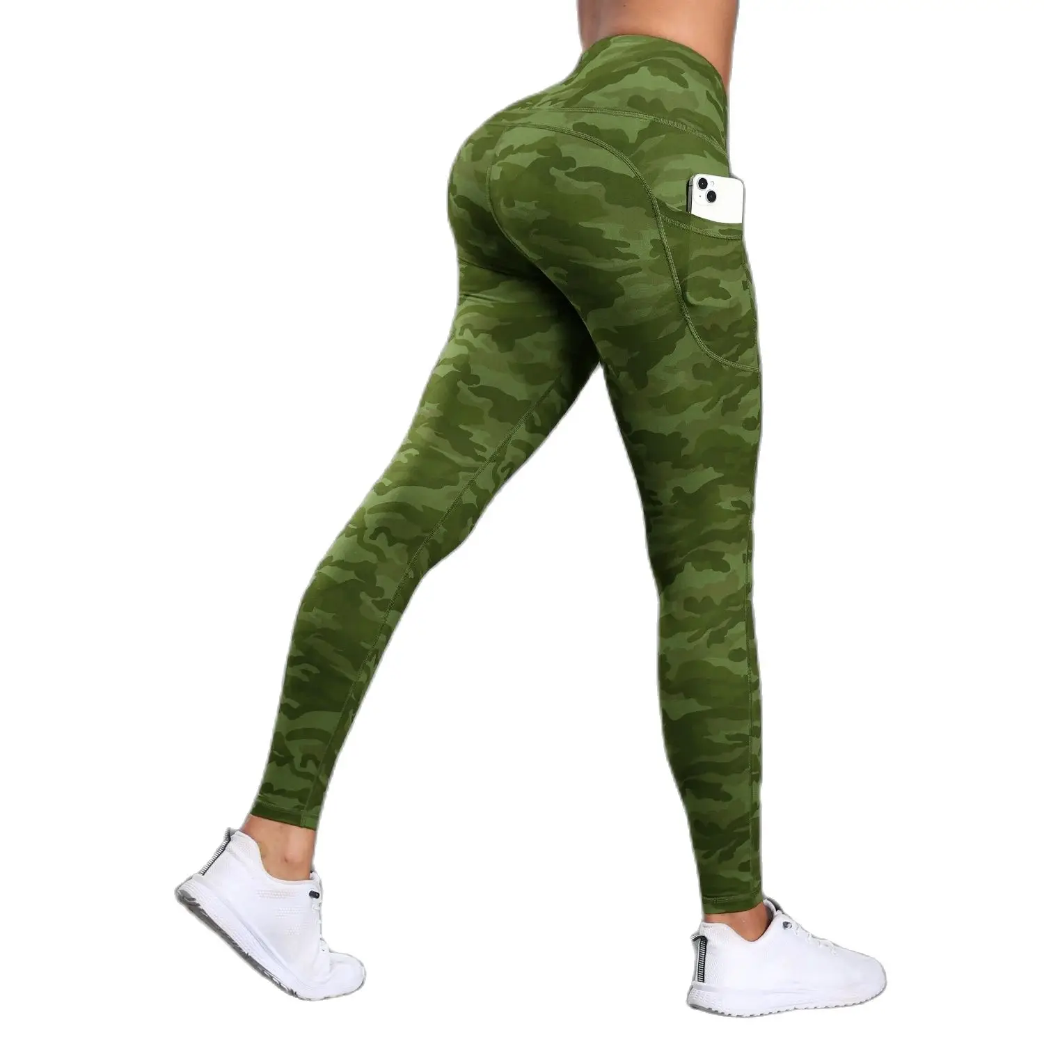 Women Digital Printing Sports Leggings with Pockets High Waist Butt Lifting Yoga Pants Gym Fitness Tight Casual Wear