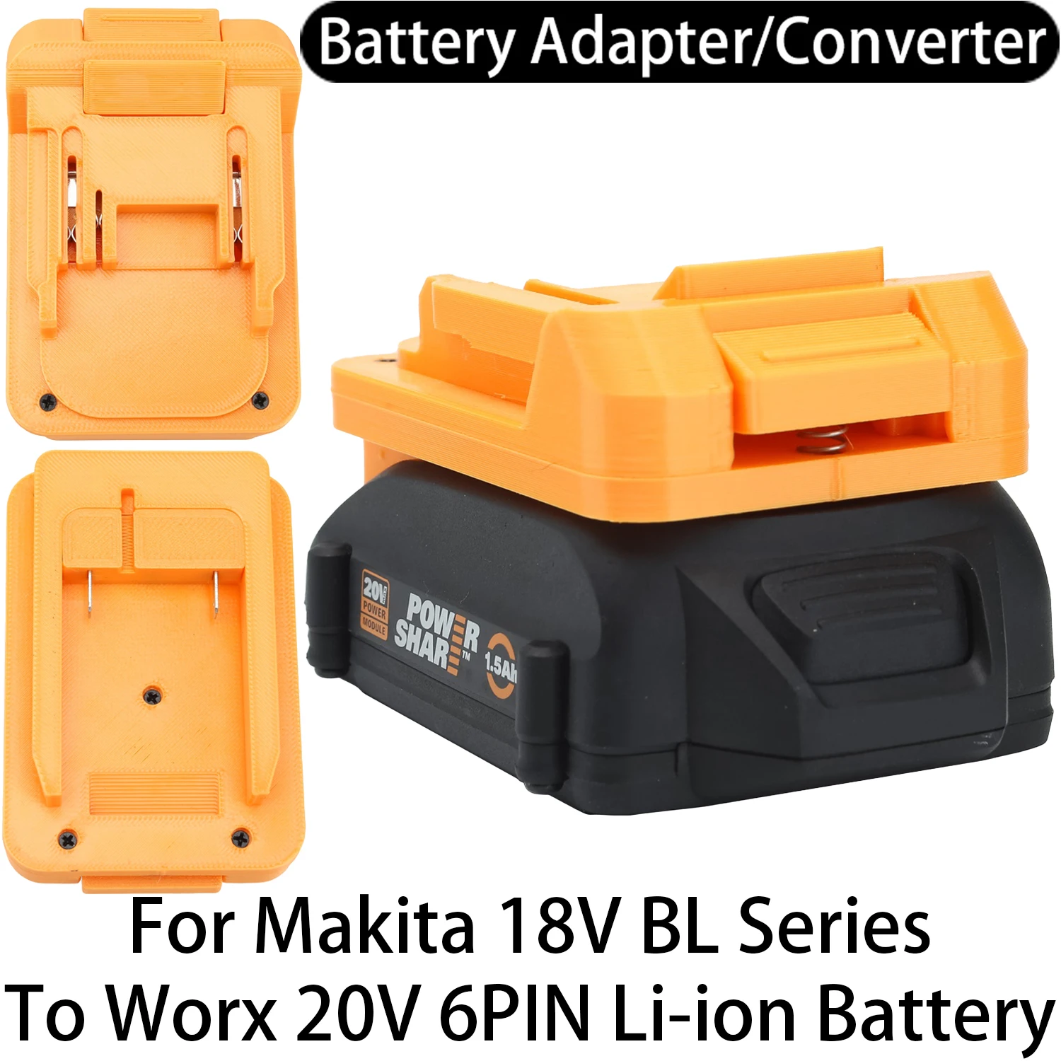 

Adapter Converter For Makita 18V LXT Li-ion Tool To Worx 20V 6PIN Li-ion Battery Adapter Converter Power Tool Accessory