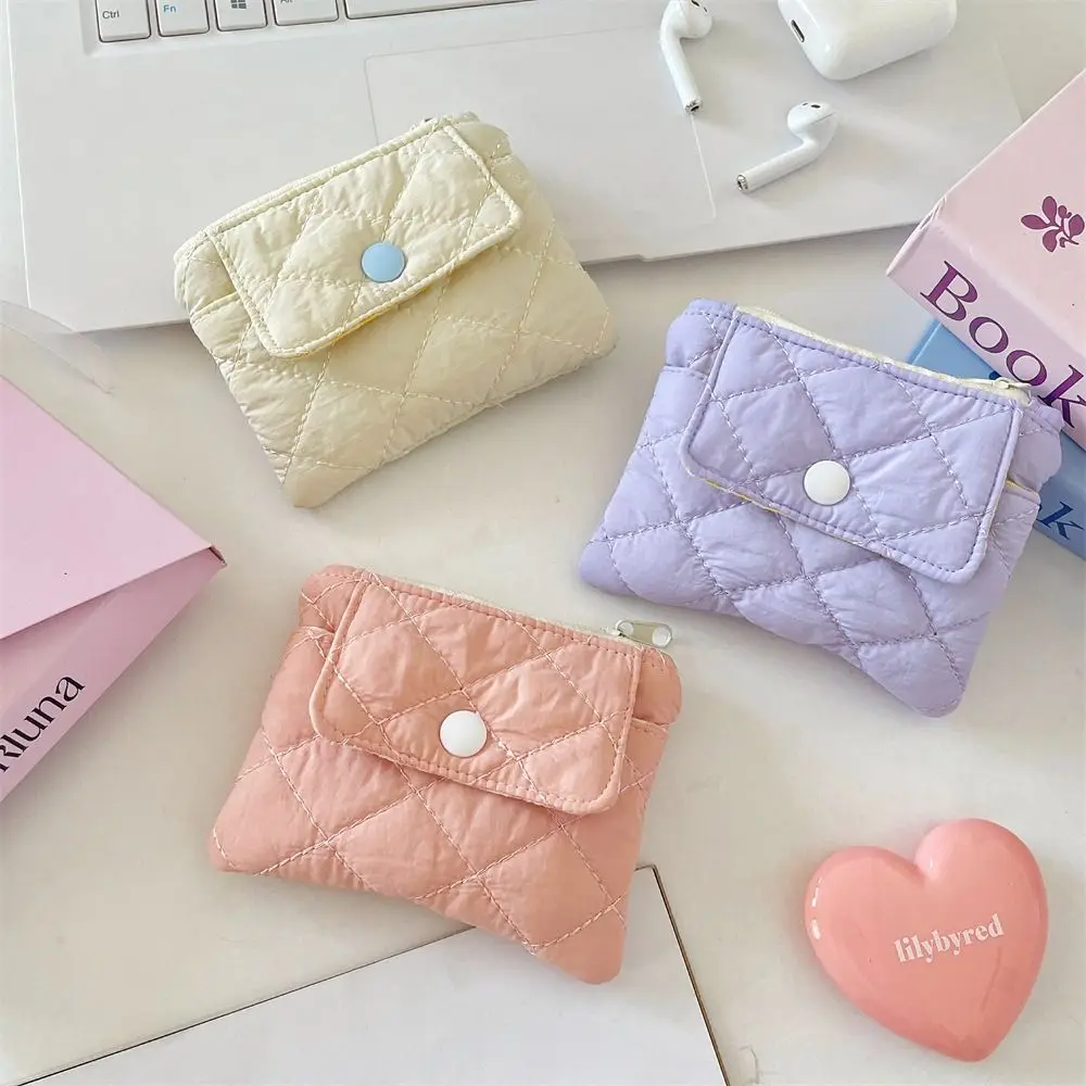 Sweet Multifunctional Mini Canvas Coin Purse Candy Color Jewelry Packing Bag Cute Wallet Card Holder Small Lipstick Bag Students