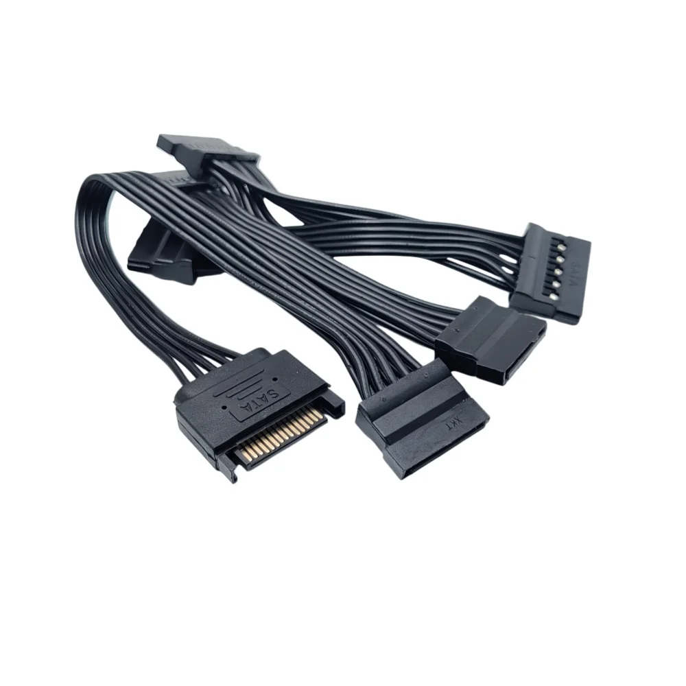 15Pin Hard Drive Power Cable 1 Male To 3/4/5/6 Female Splitter Adapter SATA Power Hard Disk Extension for DIY PC Sever