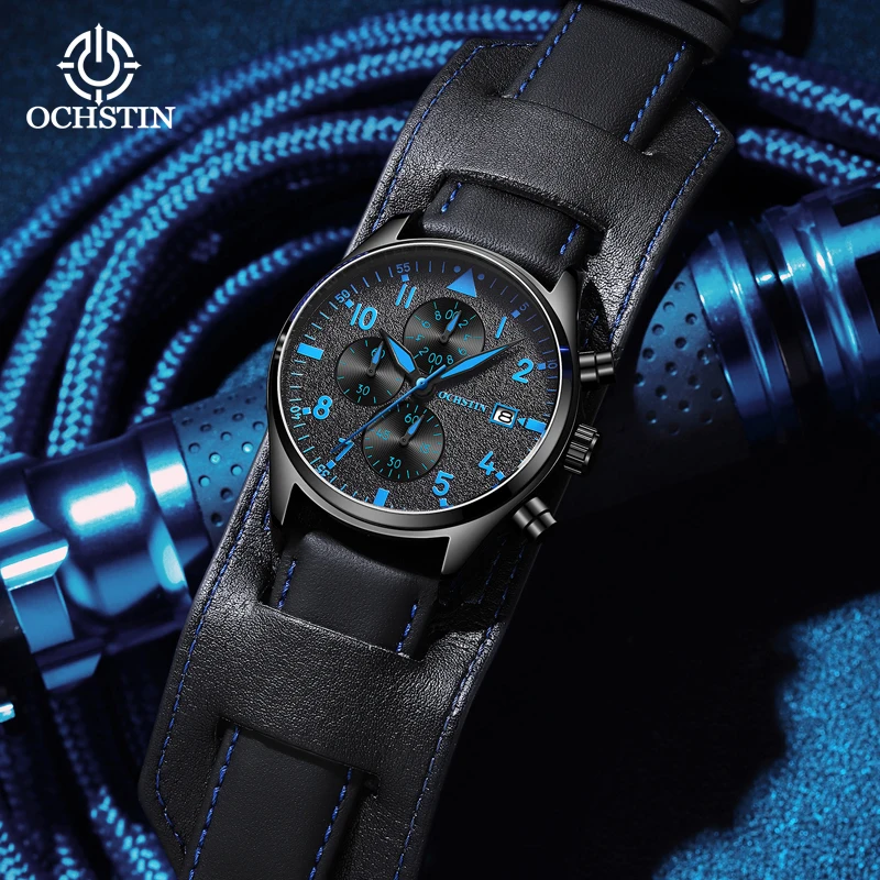 OCHSTI New Comfortabl Leisure and Multi functional Quartz Movement Waterproof Craftsmanship Series Wirstwatch Men\'s Quartz Watch