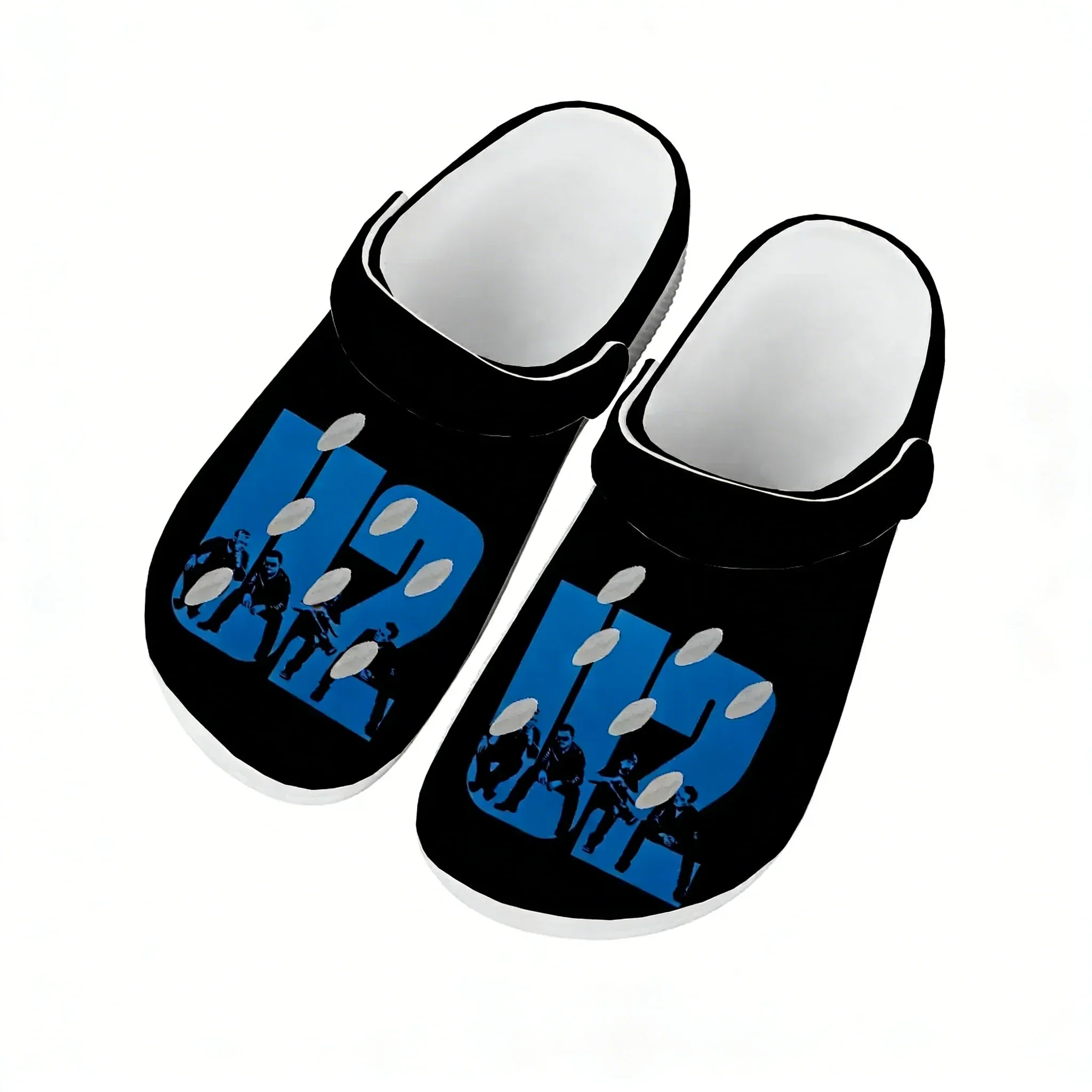 U2 Sandals Mens Women Youth Boy Girl Water Shoes Home Garden Clogs Rock Band Music Fans Custom Made Breathable Hole Slippers