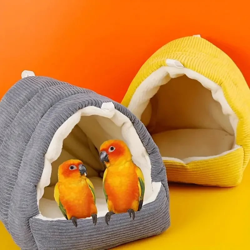 Parrot Nest Warm Bird Winter House Shed Hut Hanging Hammock Cage Accessories Plush Hideaway Hamster Small Pet Nest Bird Cage