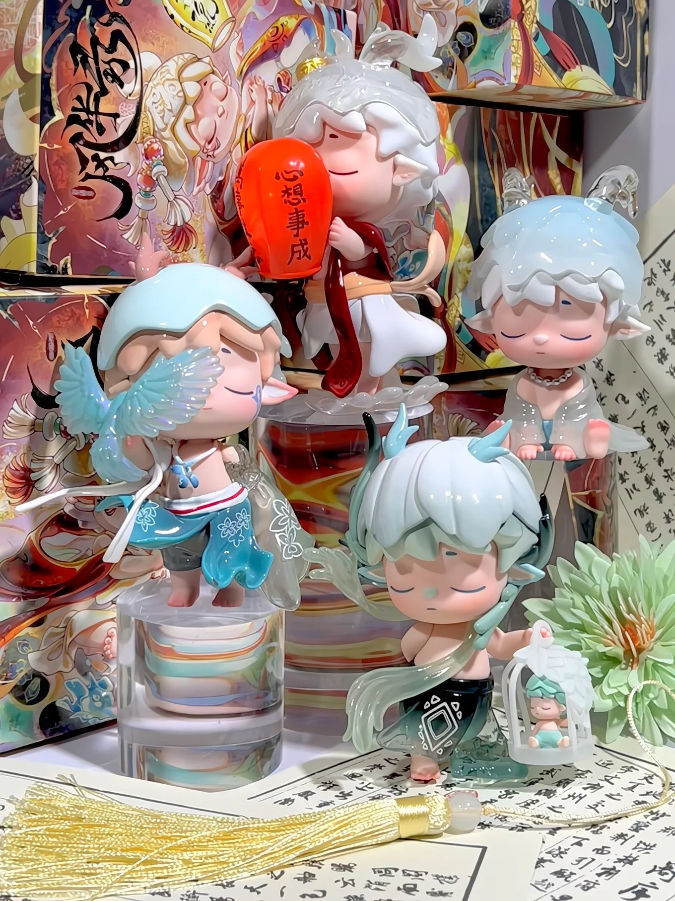 Heyone Mimi Fenghua Lu ใหม่สไตล์แห่งชาติ Series กล่องตาบอด Holy Angel Halo สาวเดสก์ท็อปเครื่องประดับ Handmade ลึกลับกล่องของขวัญ