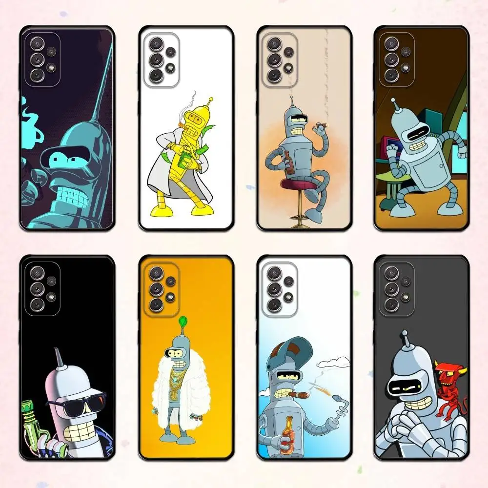 F-Funny B-Bender Futurama Phone Case para Samsung S 25,24,23,22,30,21,10,9,Ultra,Plus,Lite,FE,4,5 G Soft Black Case