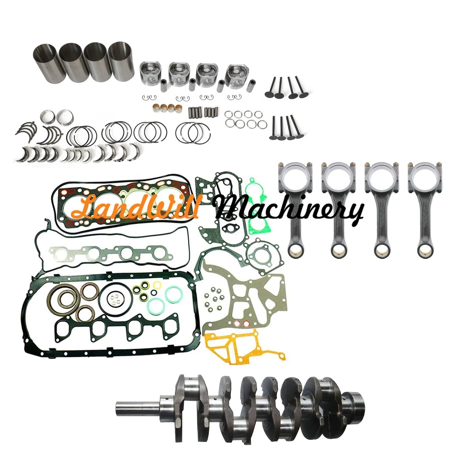 Overhaul Rebuild Kit + Crankshaft + Connecting Rod Fits For Toyota 5L Engine