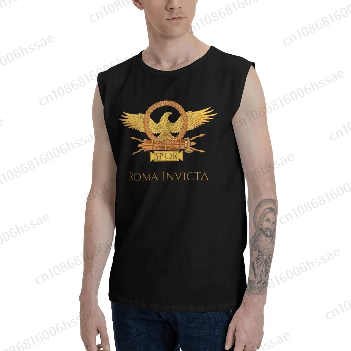 SPQR Roman Gladiator Imperial Eagle Summer Sports Tank Tops Men's Breathable Sleeveless T-shirt Vests Run Clothing