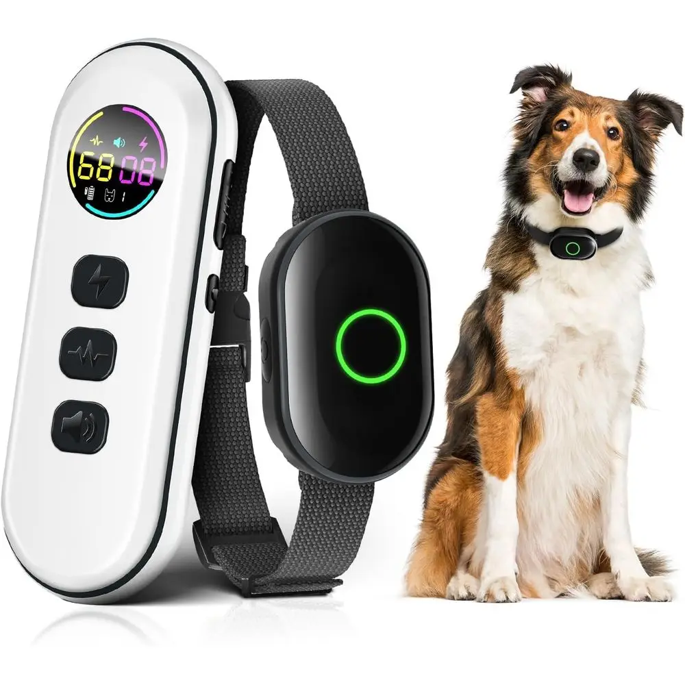

Upgraded Shock Collar for Medium Large Dogs, Remote Control, 3 Training Modes, Vibration and Shock, Safety Lock, IPX7 Waterproof