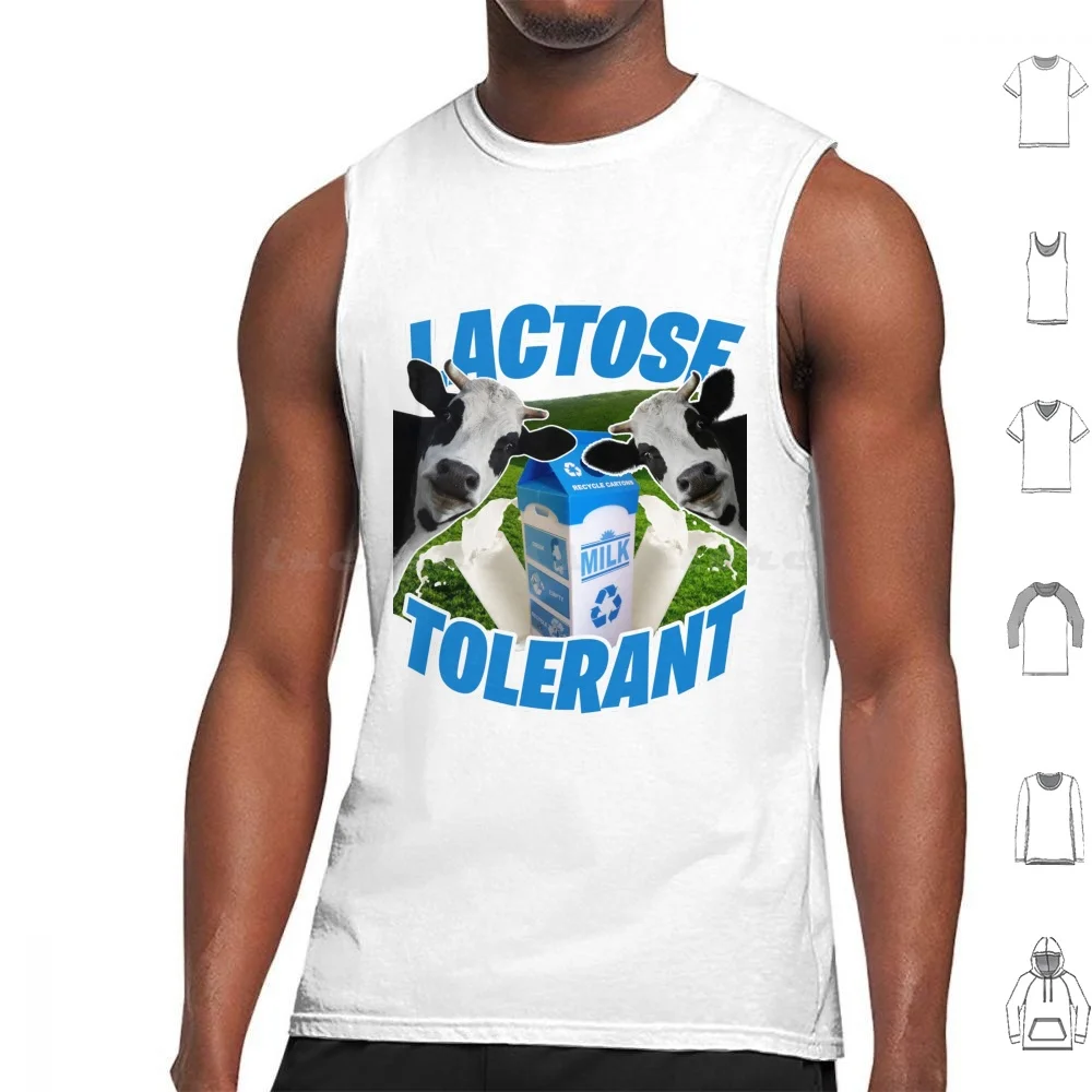 Lactose Tolerante Funny Shirt Tank Tops Vest Sleeveless Lactose Lactose Intolerant Funny Dairy Free Funny Lactose Intolerant