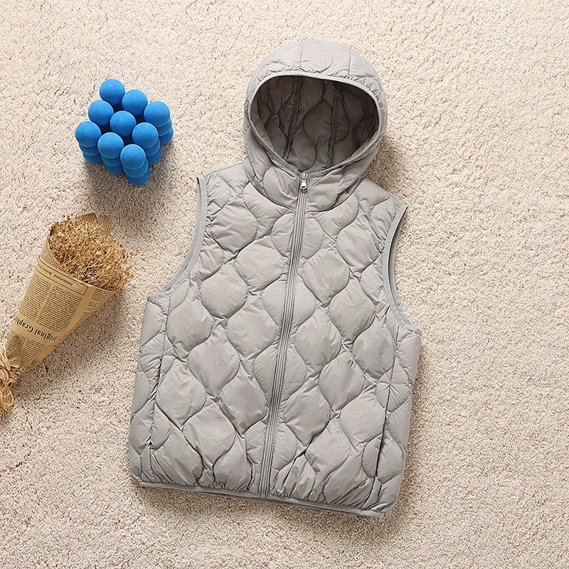 الشتاء مقنعين بطة أسفل سترة المرأة قصيرة دافئة موضة السترات ضئيلة الخريف صدرية أساسية غير رسمية #1