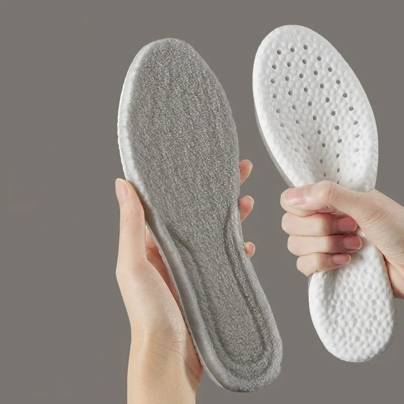 Plantillas térmicas gruesas para mujer, almohadillas de felpa cálidas para el cuidado de los pies, botines de nieve de Cachemira súper suave,