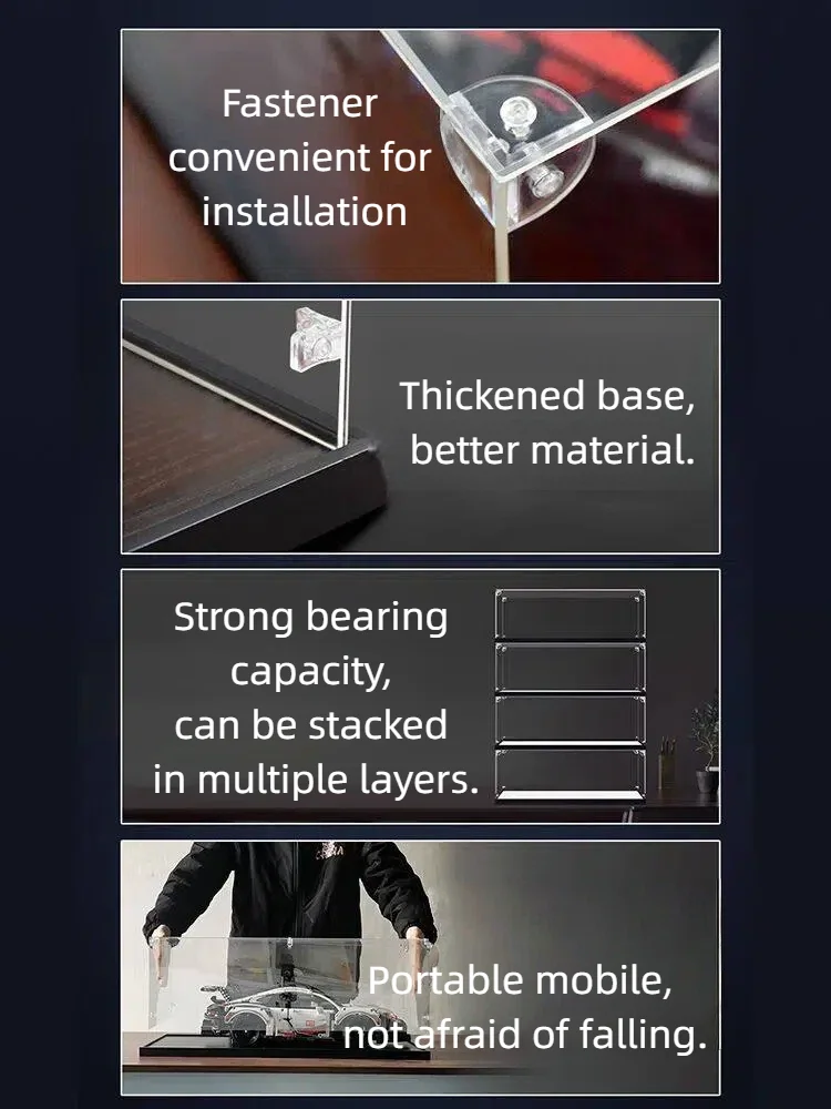 透明アクリルディスプレイケース 76300モデル用、ビルディングブロック防塵コレクションショーケースボックス、サイズ40x35x35cm 厚さ3mm