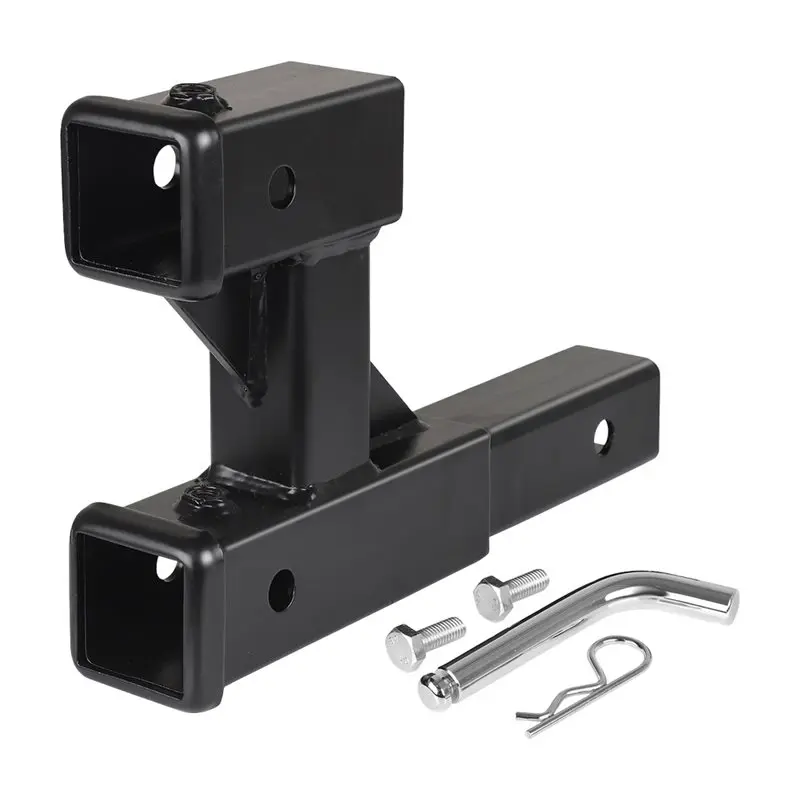 Dual Hitch Extension Riser Double Hitch Receiver 2 Inch Trailer Hitch Adapter 9.84 Inch Max Length 3000KG GTW